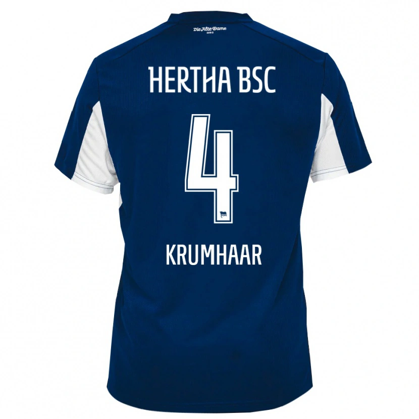 Danxen Heren Marvin Krumhaar #4 Wit Blauw Thuisshirt Thuistenue 2025/26 T-Shirt België