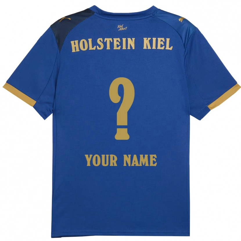 Danxen Heren Uw Naam #0 Blauw Goud Thuisshirt Thuistenue 2025/26 T-Shirt België