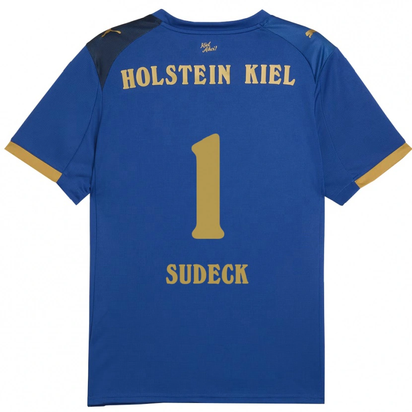 Danxen Heren Thore-Liam Sudeck #1 Blauw Goud Thuisshirt Thuistenue 2025/26 T-Shirt België