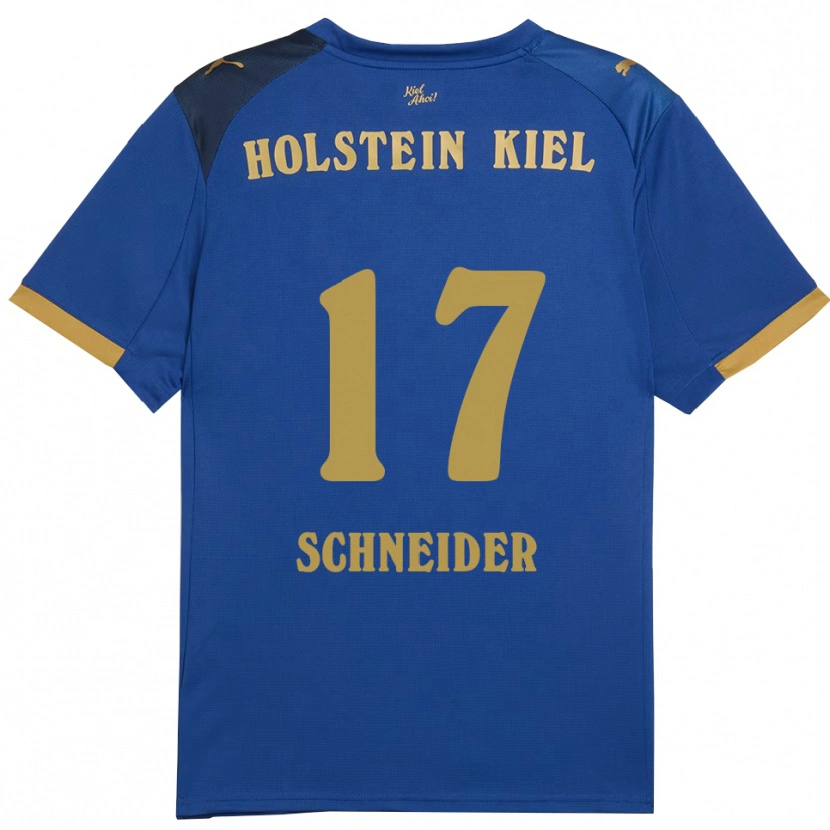Danxen Heren Aaron Schneider #17 Blauw Goud Thuisshirt Thuistenue 2025/26 T-Shirt België