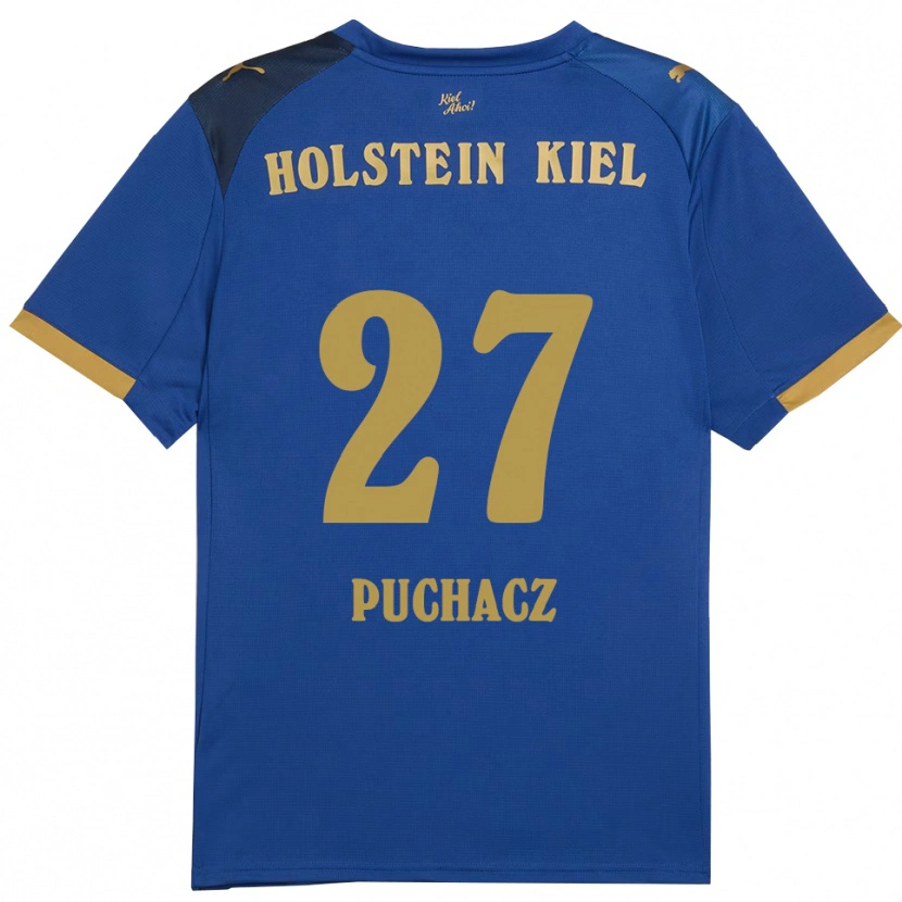 Danxen Heren Tymoteusz Puchacz #27 Blauw Goud Thuisshirt Thuistenue 2025/26 T-Shirt België