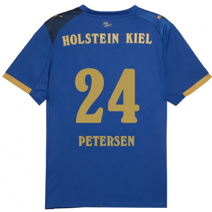 Danxen Heren Malte Petersen #24 Blauw Goud Thuisshirt Thuistenue 2025/26 T-Shirt België