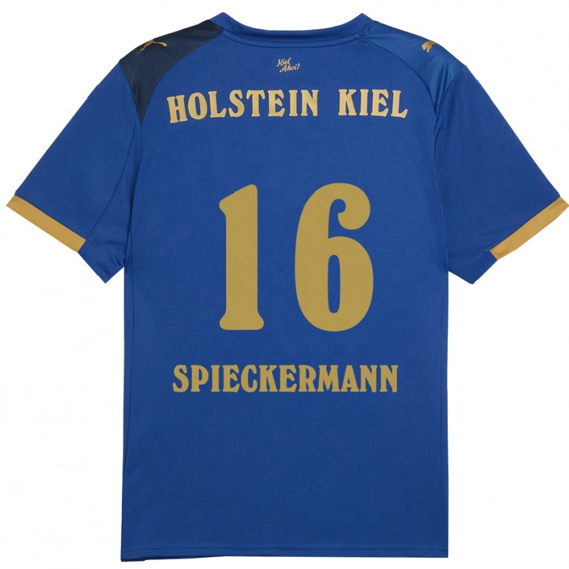 Danxen Heren Tim Spieckermann #16 Blauw Goud Thuisshirt Thuistenue 2025/26 T-Shirt België