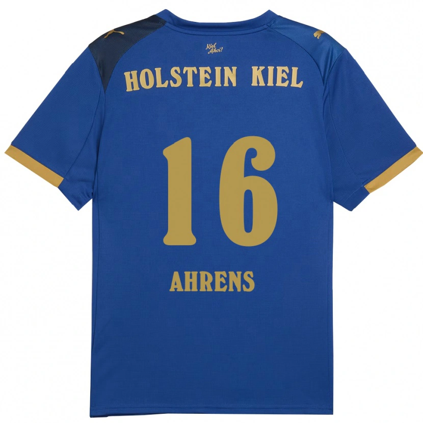 Danxen Heren Jonas Ahrens #16 Blauw Goud Thuisshirt Thuistenue 2025/26 T-Shirt België
