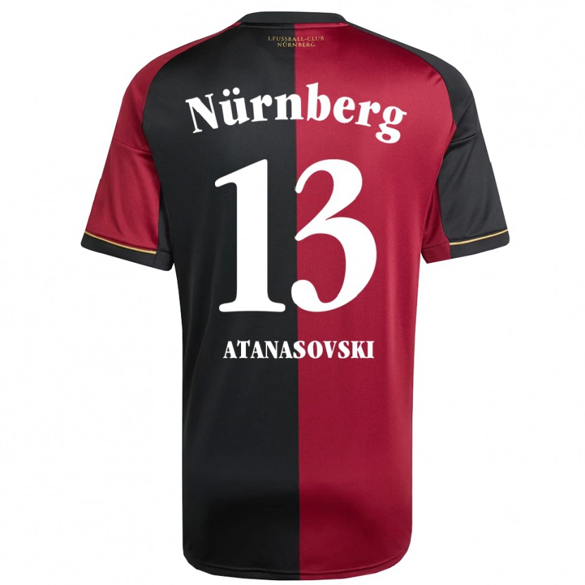 Danxen Heren Adrian Atanasovski #13 Bordeauxzwart Thuisshirt Thuistenue 2025/26 T-Shirt België