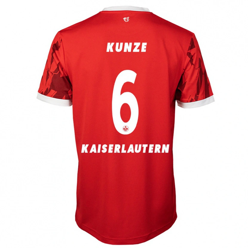 Danxen Heren Fabian Kunze #6 Rood Wit Thuisshirt Thuistenue 2025/26 T-Shirt België