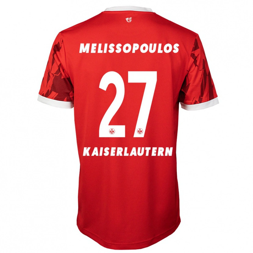 Danxen Heren Samuel Melissopoulos #27 Rood Wit Thuisshirt Thuistenue 2025/26 T-Shirt België