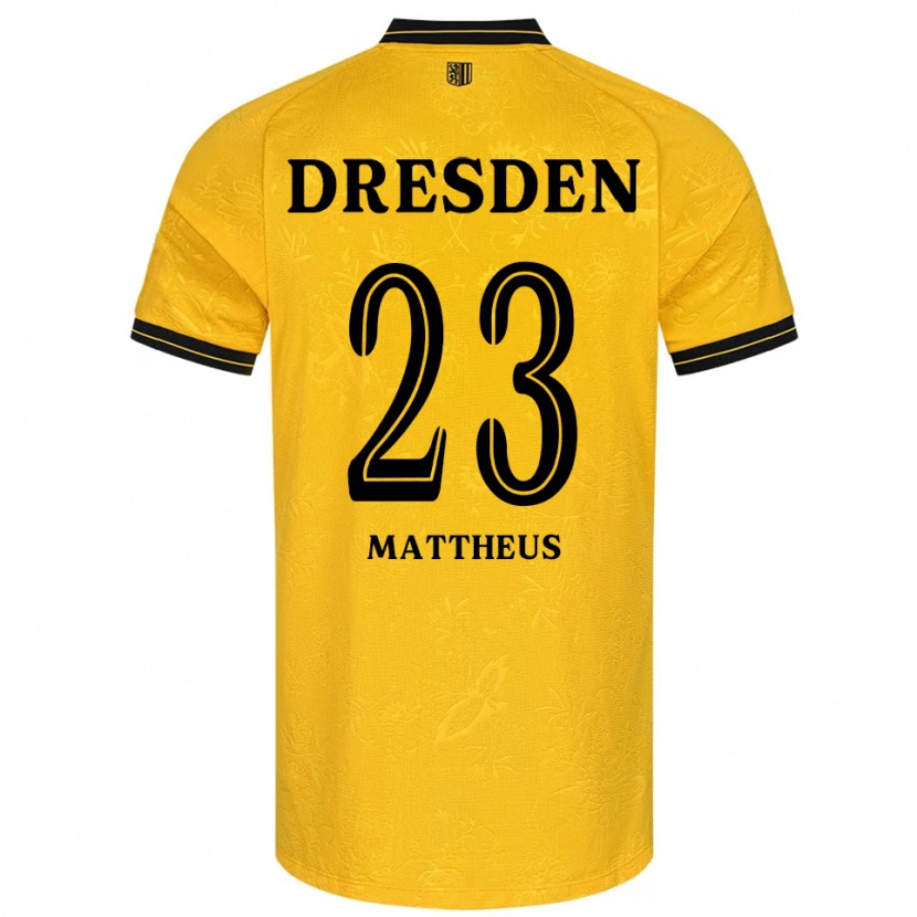 Danxen Heren Paul Mattheus #23 Geel Zwart Thuisshirt Thuistenue 2025/26 T-Shirt België