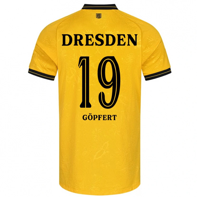Danxen Heren Fabius-Leander Göpfert #19 Geel Zwart Thuisshirt Thuistenue 2025/26 T-Shirt België