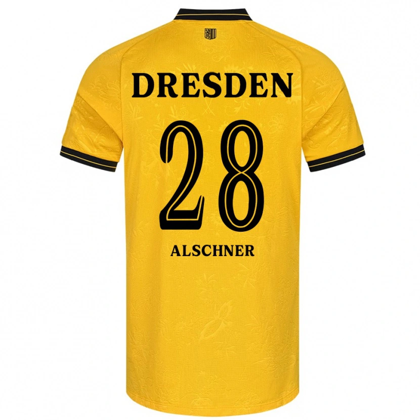 Danxen Heren Felix Alschner #28 Geel Zwart Thuisshirt Thuistenue 2025/26 T-Shirt België
