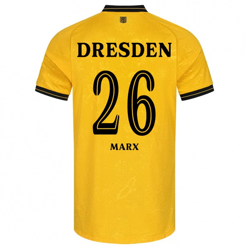Danxen Heren Jan-Hendrik Marx #26 Geel Zwart Thuisshirt Thuistenue 2025/26 T-Shirt België