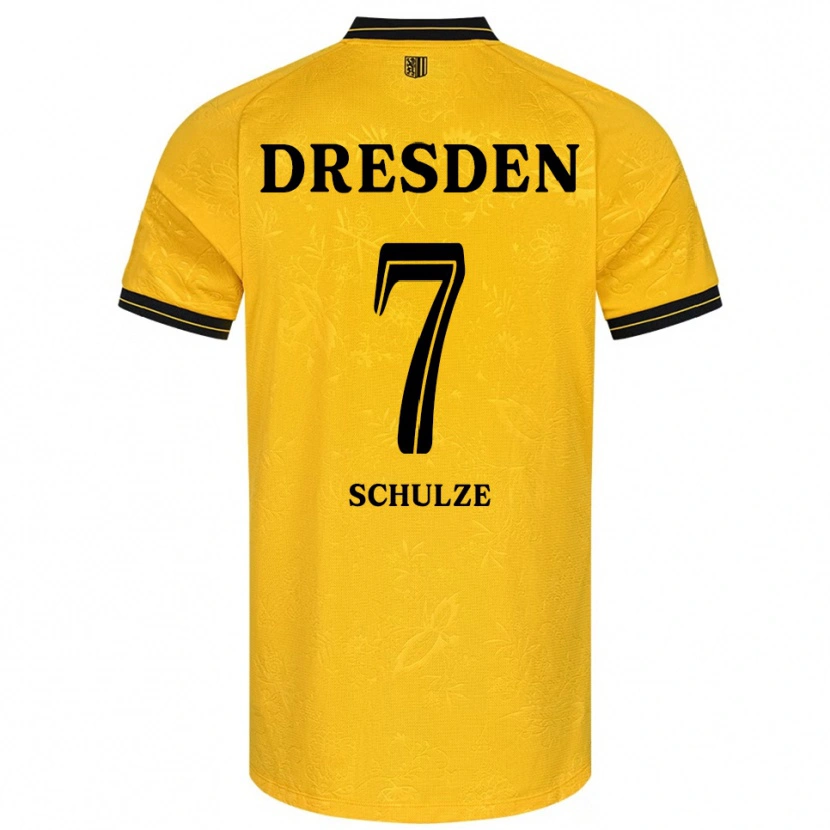 Danxen Heren Lennox Schulze #7 Geel Zwart Thuisshirt Thuistenue 2025/26 T-Shirt België