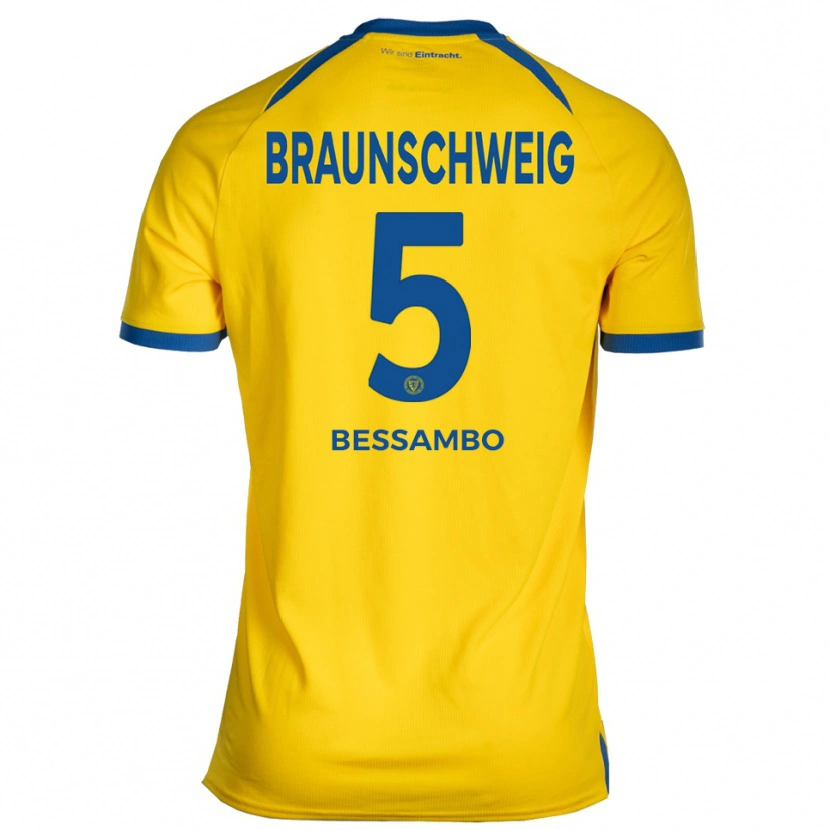 Danxen Heren Chris-Calvin Bessambo #5 Geel Blauw Thuisshirt Thuistenue 2025/26 T-Shirt België