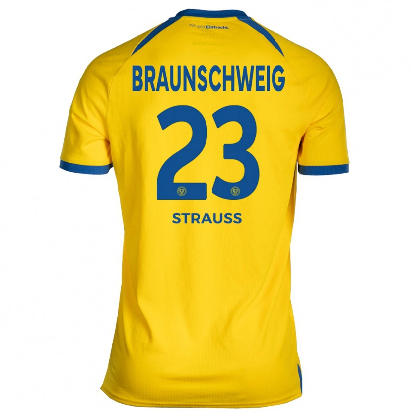 Danxen Heren Jan Strauß #23 Geel Blauw Thuisshirt Thuistenue 2025/26 T-Shirt België