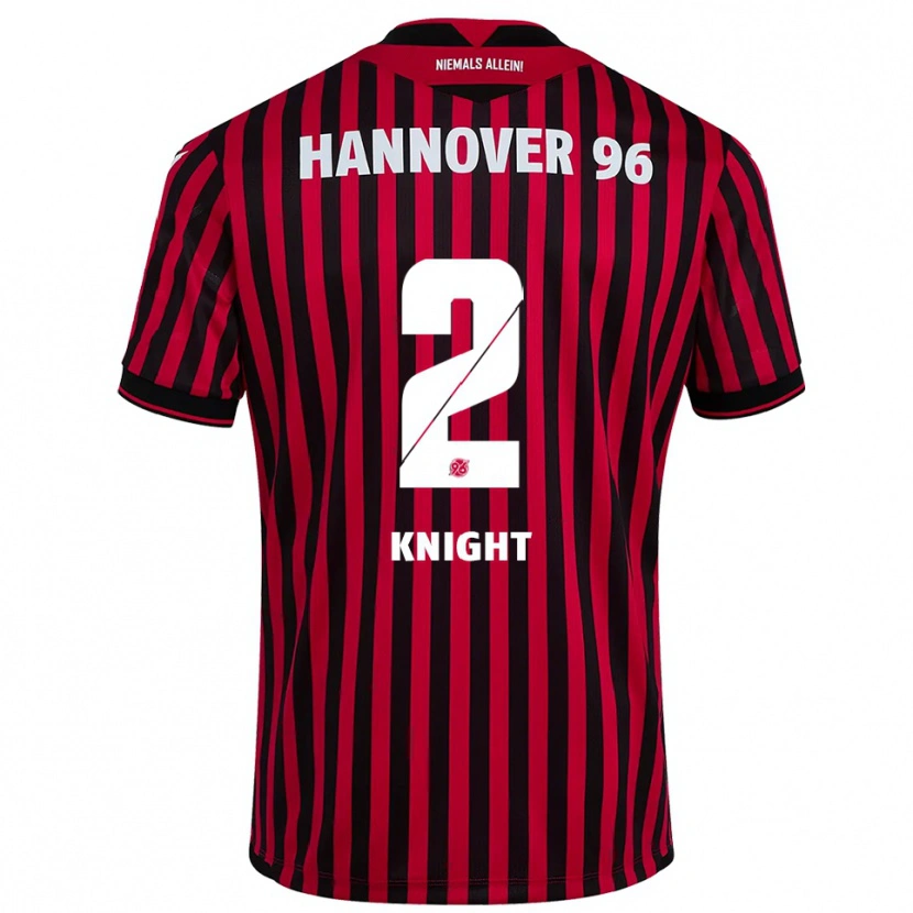 Danxen Heren Josh Knight #2 Rood Zwart Thuisshirt Thuistenue 2025/26 T-Shirt België