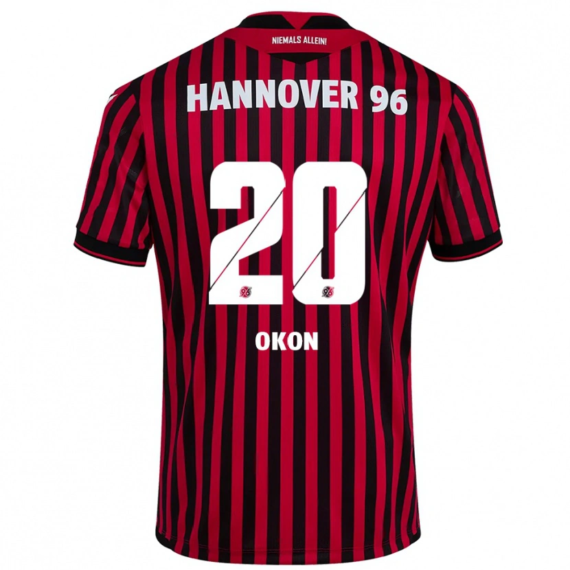 Danxen Heren Ime Okon #20 Rood Zwart Thuisshirt Thuistenue 2025/26 T-Shirt België