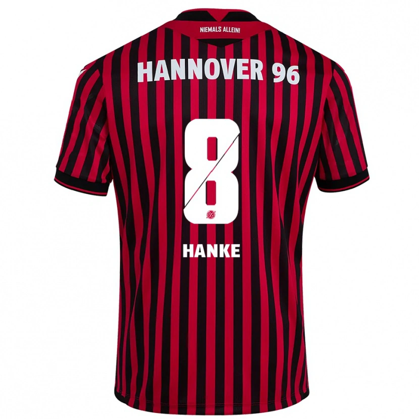 Danxen Heren Anton Hanke #8 Rood Zwart Thuisshirt Thuistenue 2025/26 T-Shirt België