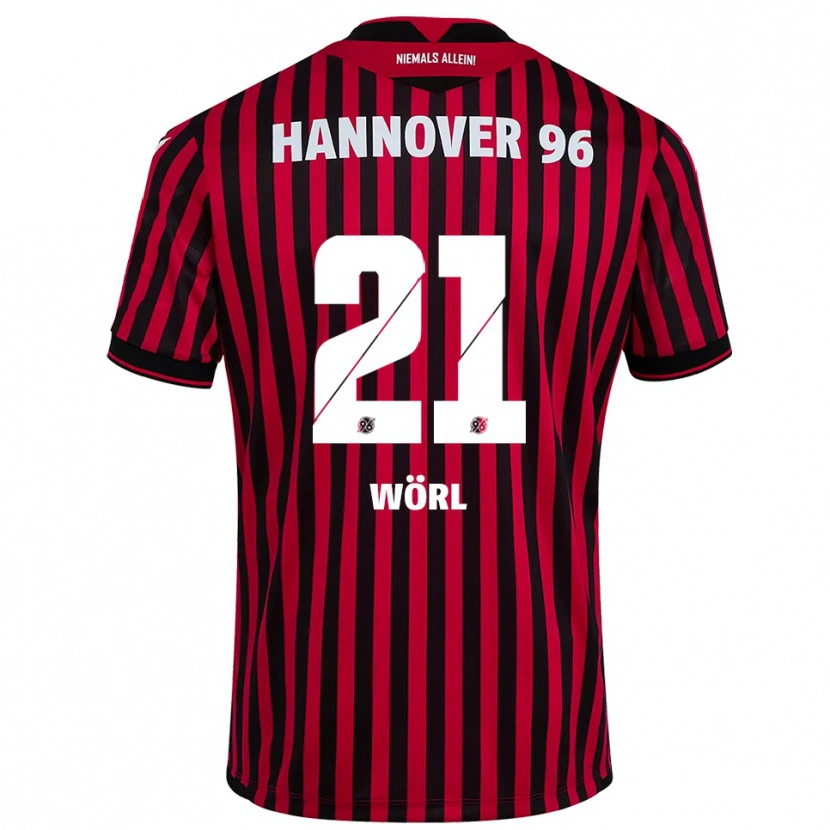 Danxen Heren Marius Wörl #21 Rood Zwart Thuisshirt Thuistenue 2025/26 T-Shirt België