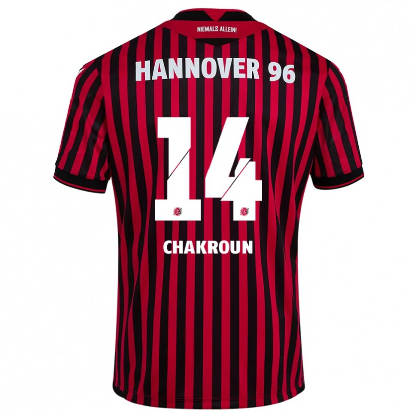 Danxen Heren Husseyn Chakroun #14 Rood Zwart Thuisshirt Thuistenue 2025/26 T-Shirt België