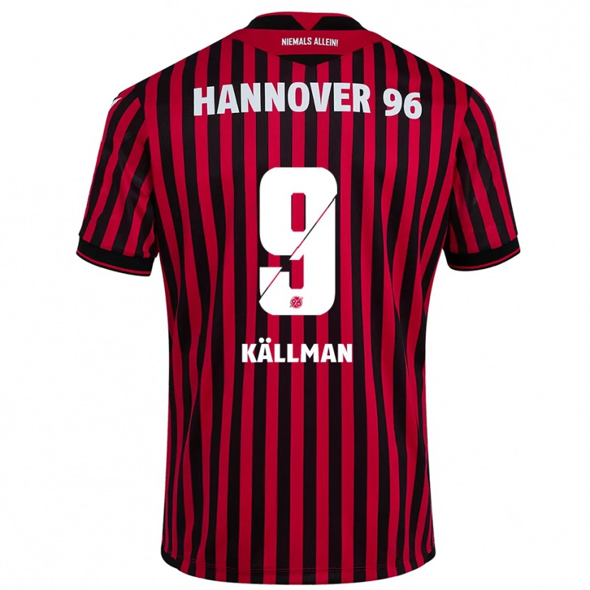 Danxen Heren Benjamin Källman #9 Rood Zwart Thuisshirt Thuistenue 2025/26 T-Shirt België