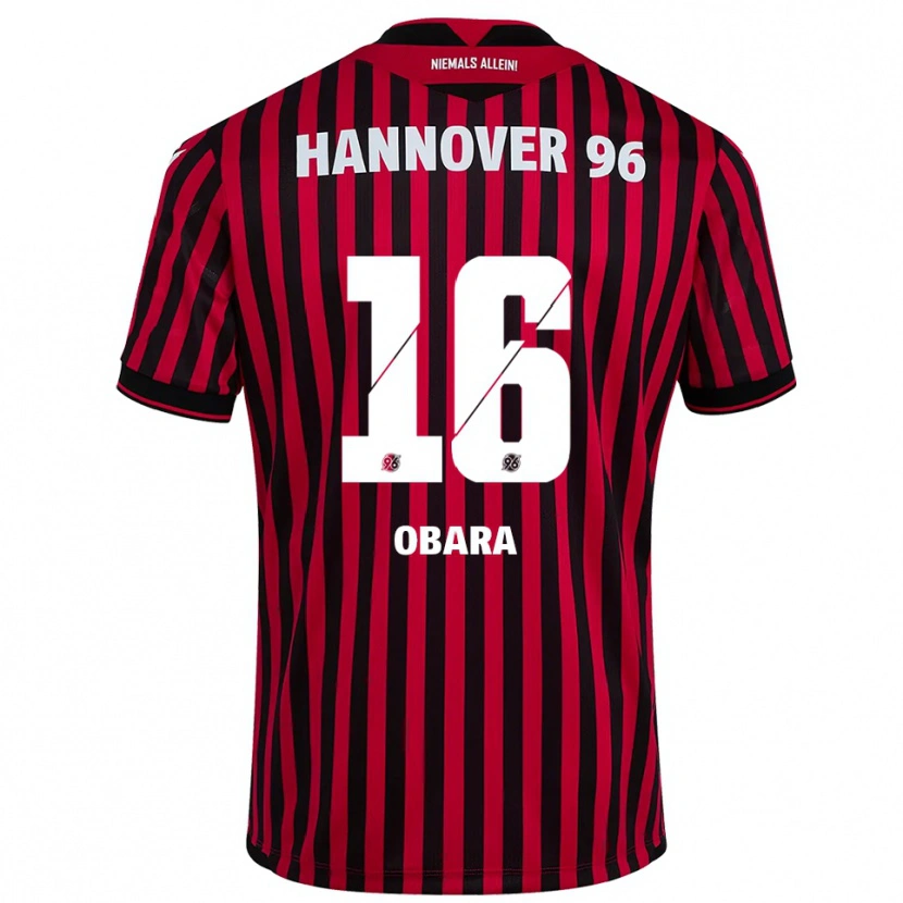 Danxen Heren Nele Obara #16 Rood Zwart Thuisshirt Thuistenue 2025/26 T-Shirt België