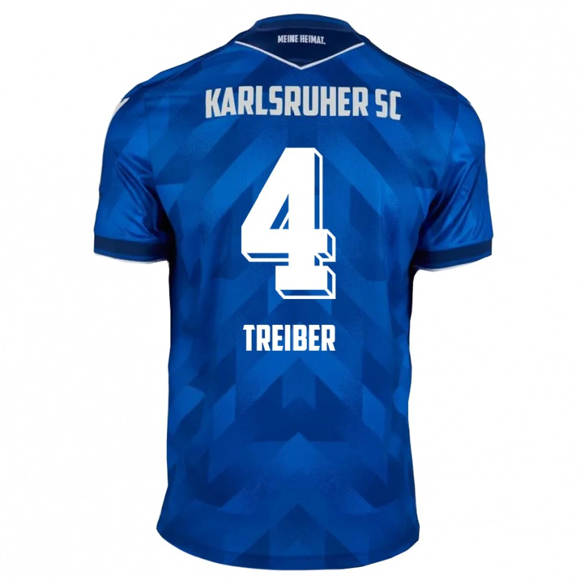 Danxen Heren Jannik Treiber #4 Blauw Wit Thuisshirt Thuistenue 2025/26 T-Shirt België