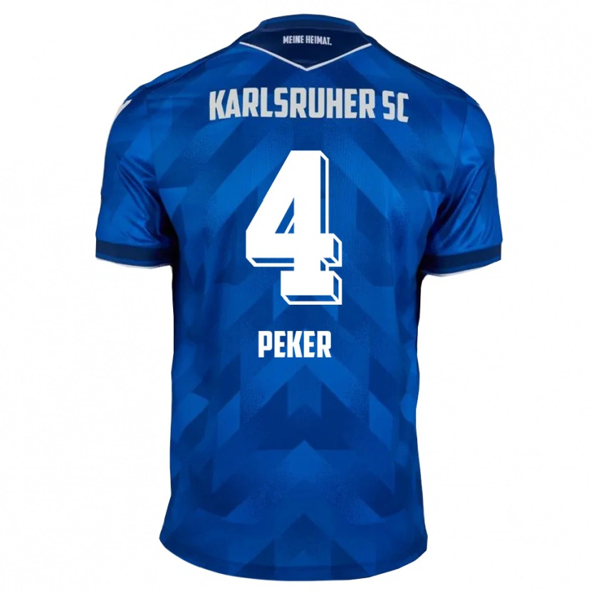 Danxen Heren Berat Peker #4 Blauw Wit Thuisshirt Thuistenue 2025/26 T-Shirt België