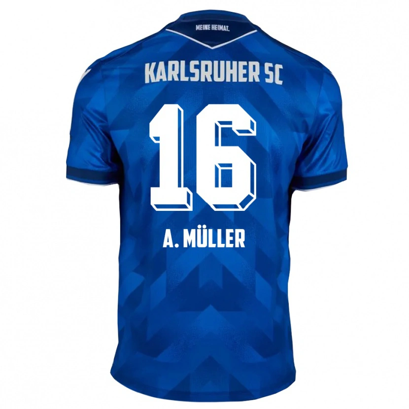 Danxen Heren Andreas Müller #16 Blauw Wit Thuisshirt Thuistenue 2025/26 T-Shirt België