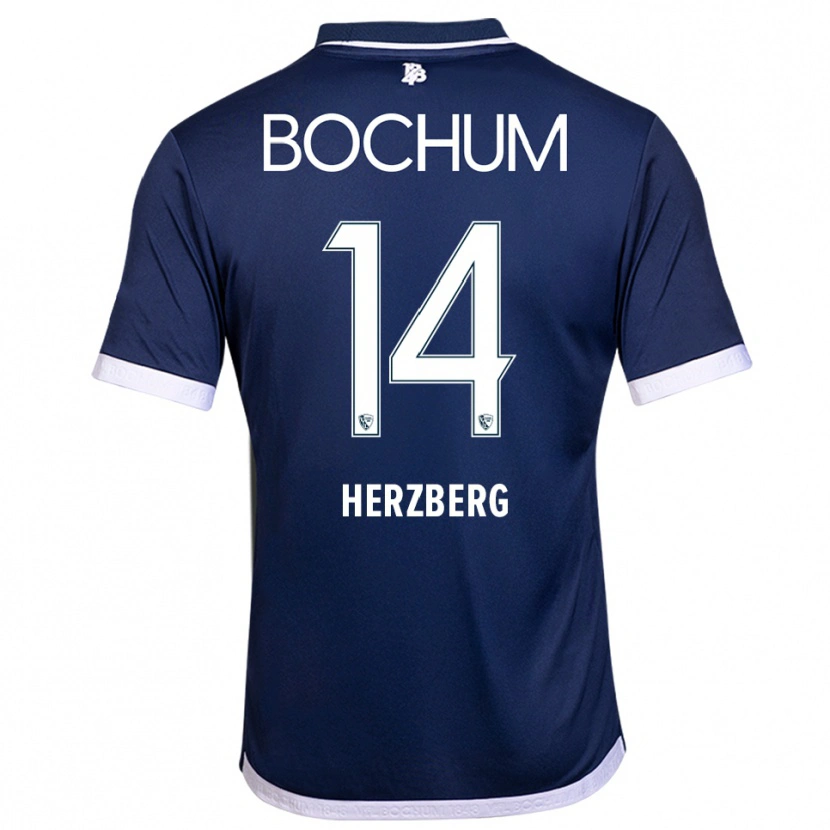 Danxen Heren Janek Herzberg #14 Marine Wit Thuisshirt Thuistenue 2025/26 T-Shirt België