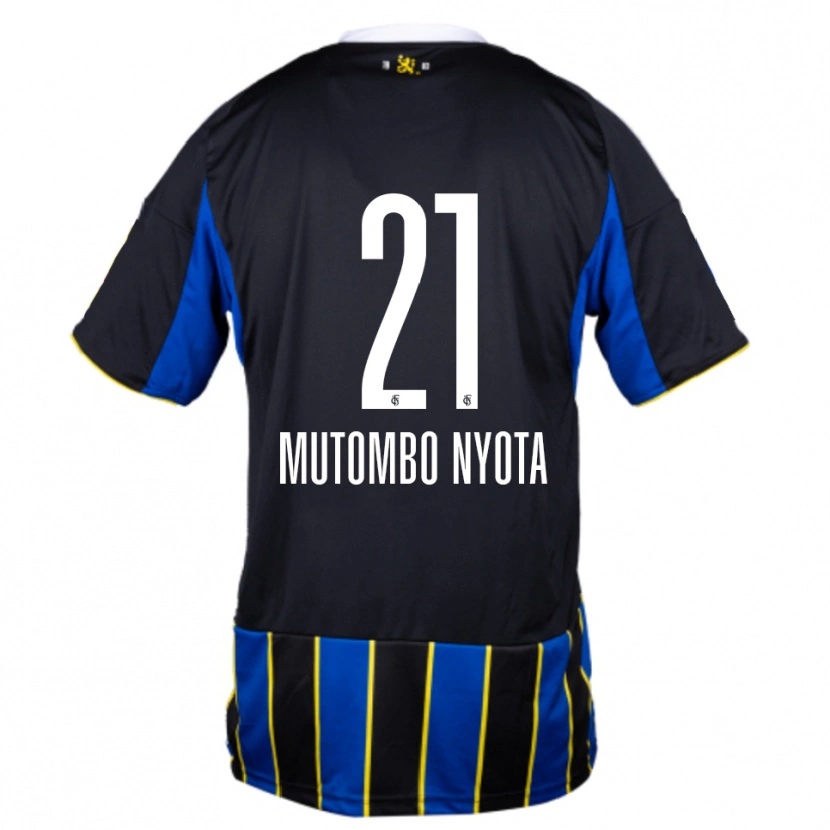 Danxen Heren Jael Mutombo Nyota #21 Blauw Zwart Geel Thuisshirt Thuistenue 2025/26 T-Shirt België