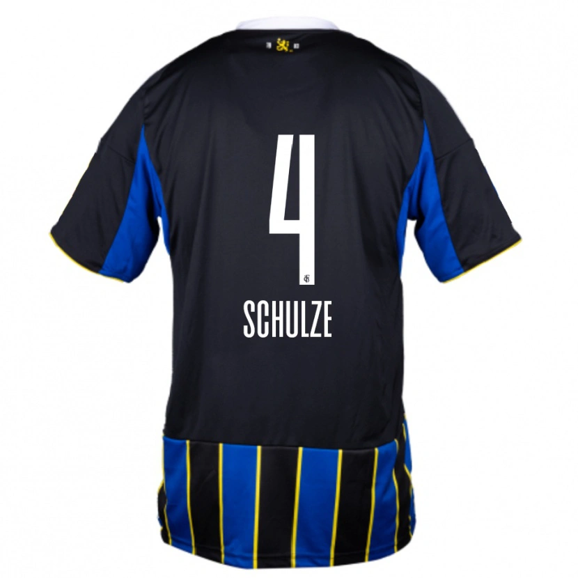 Danxen Heren Mateo Schulze #4 Blauw Zwart Geel Thuisshirt Thuistenue 2025/26 T-Shirt België