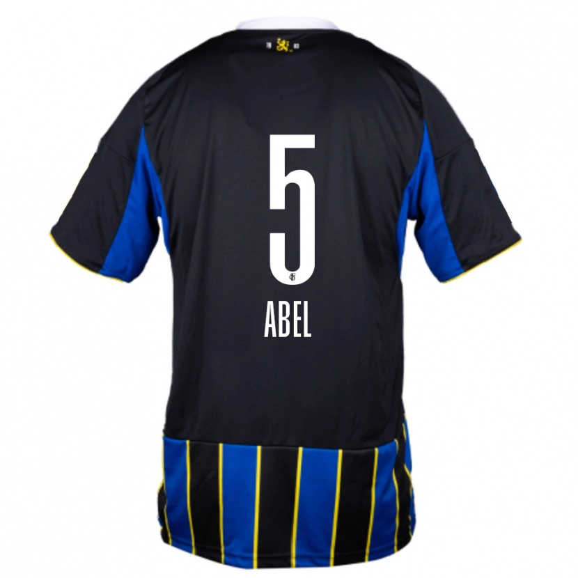 Danxen Heren Andris Abel #5 Blauw Zwart Geel Thuisshirt Thuistenue 2025/26 T-Shirt België