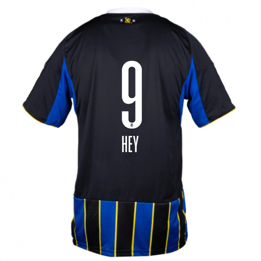 Danxen Heren Janis Hey #9 Blauw Zwart Geel Thuisshirt Thuistenue 2025/26 T-Shirt België