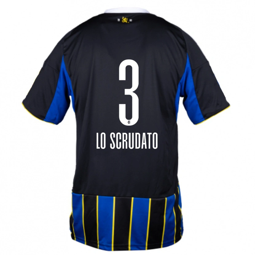 Danxen Heren Gianluca Lo Scrudato #3 Blauw Zwart Geel Thuisshirt Thuistenue 2025/26 T-Shirt België