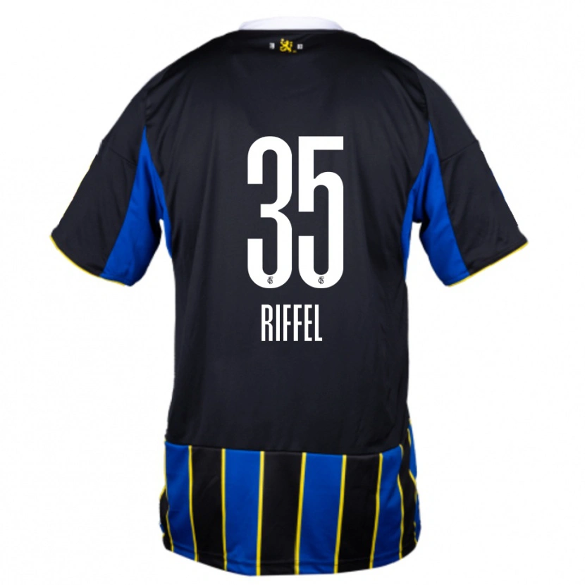 Danxen Heren Kim Riffel #35 Blauw Zwart Geel Thuisshirt Thuistenue 2025/26 T-Shirt België