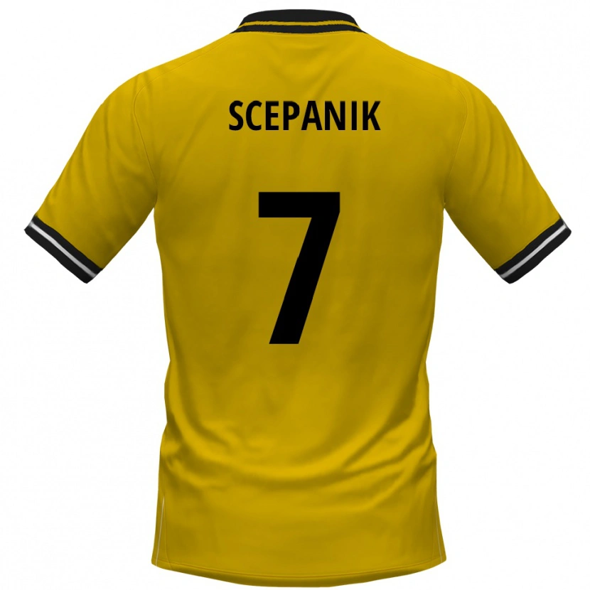 Danxen Heren Lukas Scepanik #7 Geel Zwart Thuisshirt Thuistenue 2025/26 T-Shirt België