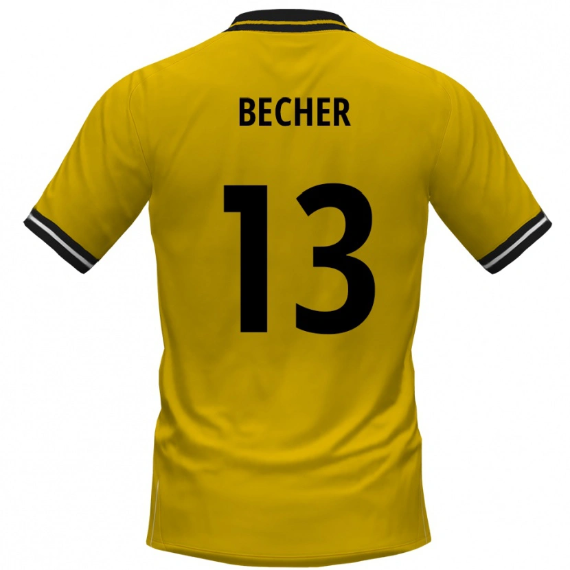 Danxen Heren Kjell Becher #13 Geel Zwart Thuisshirt Thuistenue 2025/26 T-Shirt België