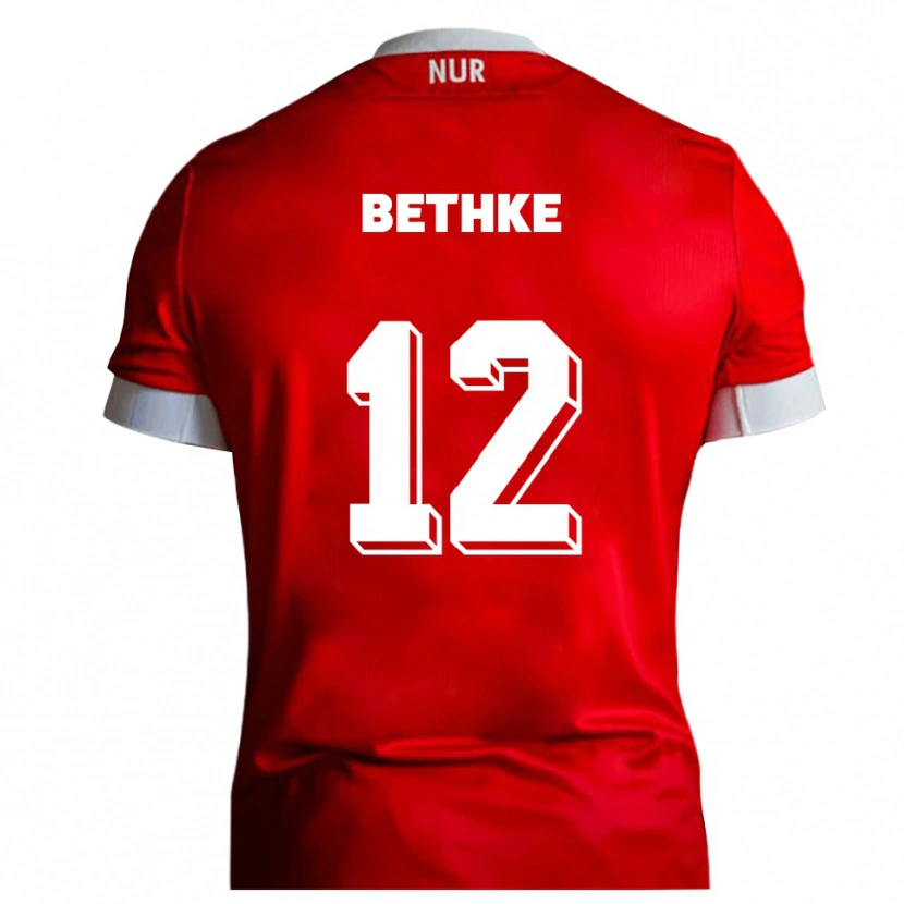 Danxen Heren Elias Bethke #12 Rood Wit Thuisshirt Thuistenue 2025/26 T-Shirt België