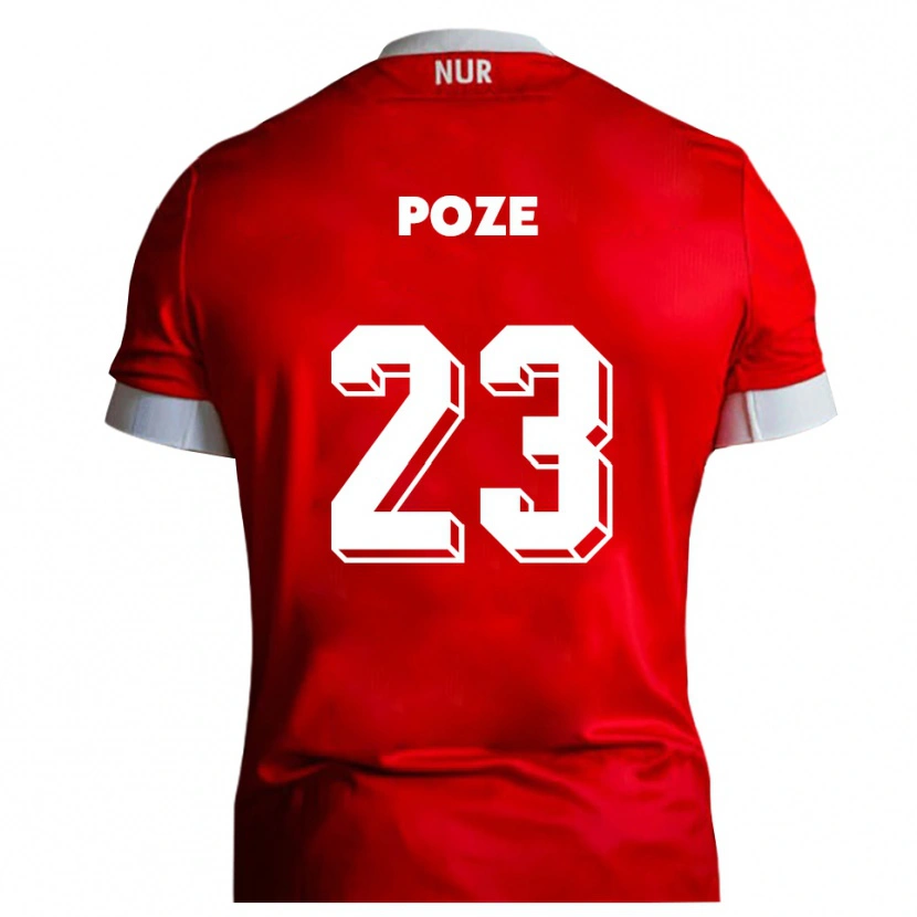 Danxen Heren Paulas Poze #23 Rood Wit Thuisshirt Thuistenue 2025/26 T-Shirt België