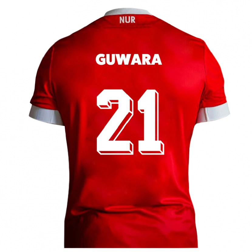 Danxen Heren Leon Guwara #21 Rood Wit Thuisshirt Thuistenue 2025/26 T-Shirt België