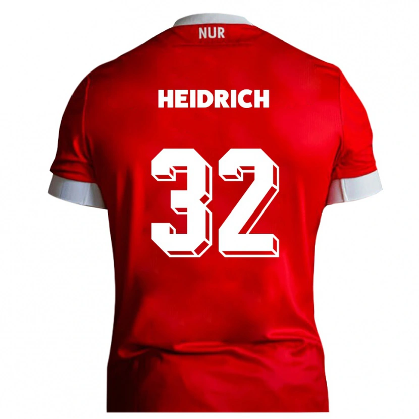 Danxen Heren Finn Heidrich #32 Rood Wit Thuisshirt Thuistenue 2025/26 T-Shirt België