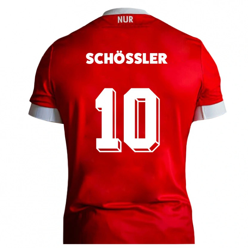Danxen Heren Maris Schößler #10 Rood Wit Thuisshirt Thuistenue 2025/26 T-Shirt België