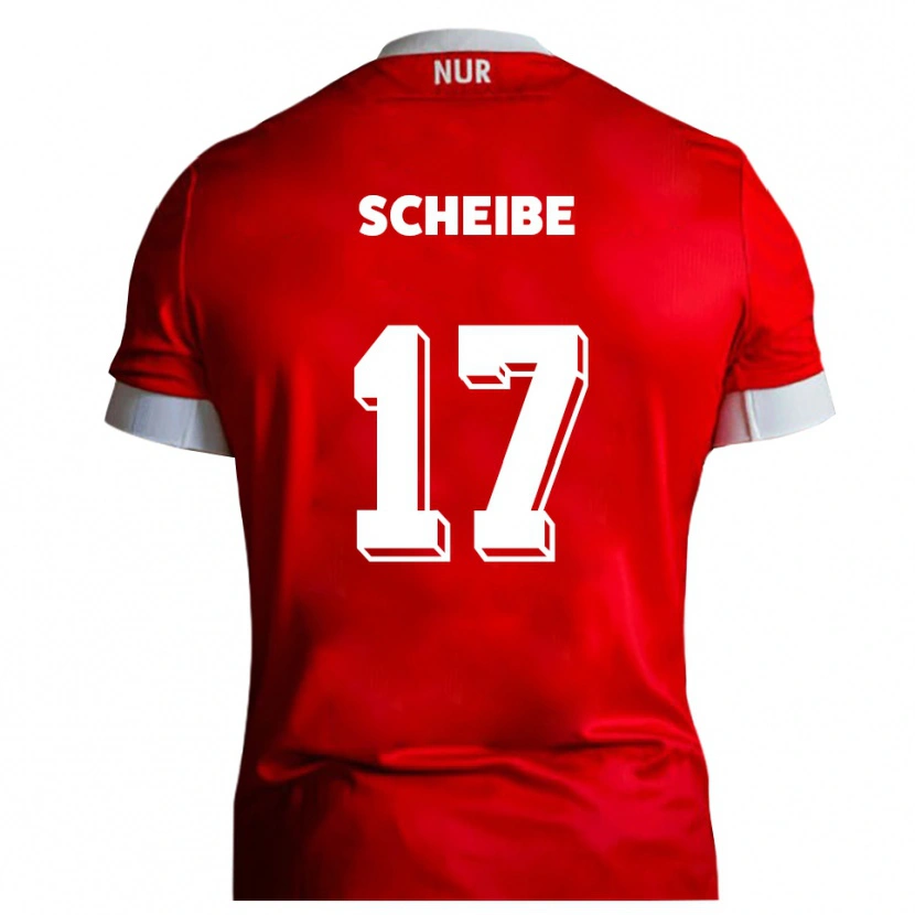 Danxen Heren Niklas Scheibe #17 Rood Wit Thuisshirt Thuistenue 2025/26 T-Shirt België