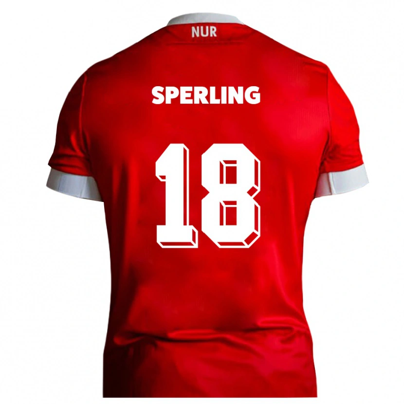 Danxen Heren Finn-Luca Sperling #18 Rood Wit Thuisshirt Thuistenue 2025/26 T-Shirt België
