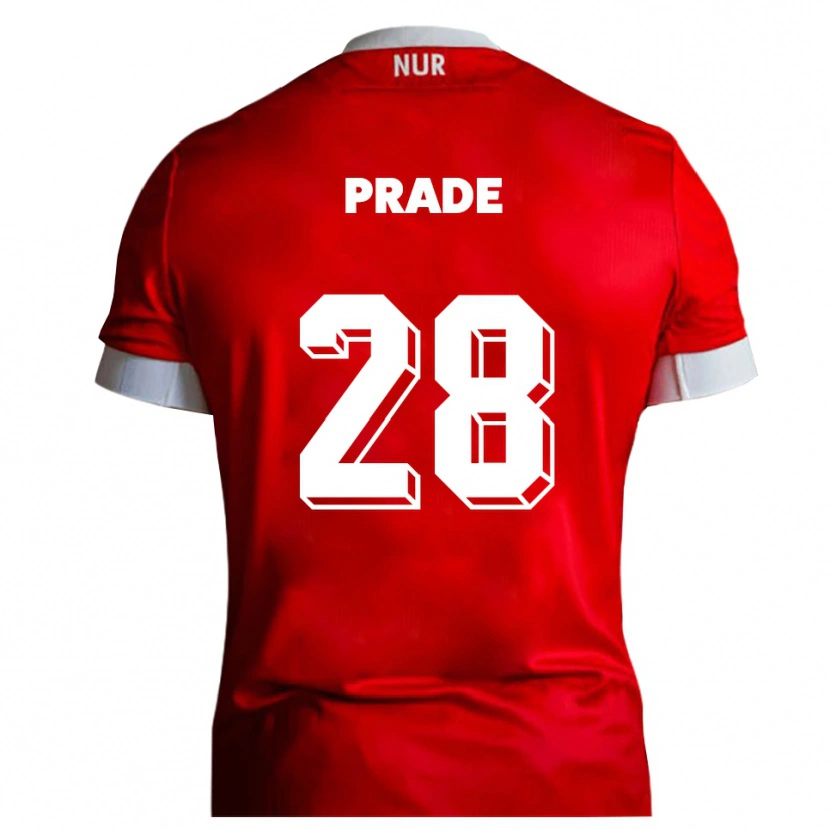 Danxen Heren Adrian Prade #28 Rood Wit Thuisshirt Thuistenue 2025/26 T-Shirt België