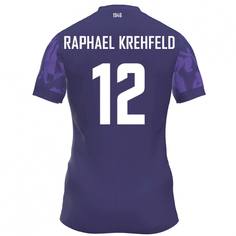 Danxen Heren Luca Raphael Krehfeld #12 Paars Wit Thuisshirt Thuistenue 2025/26 T-Shirt België