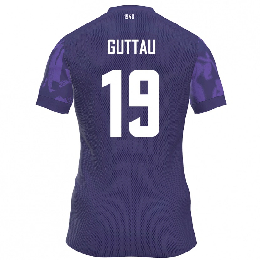 Danxen Heren Julian Guttau #19 Paars Wit Thuisshirt Thuistenue 2025/26 T-Shirt België