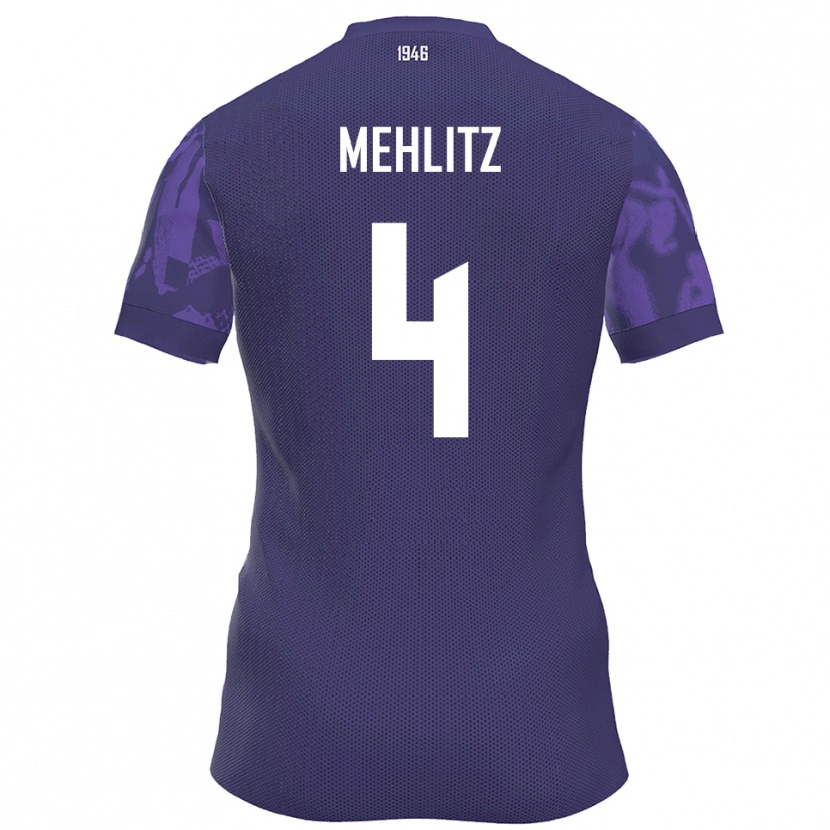 Danxen Heren Fabian Mehlitz #4 Paars Wit Thuisshirt Thuistenue 2025/26 T-Shirt België