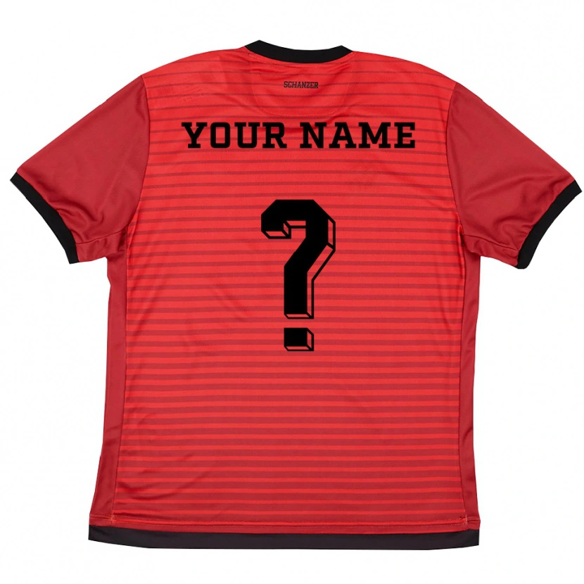 Danxen Heren Uw Naam #0 Rood Zwart Thuisshirt Thuistenue 2025/26 T-Shirt België
