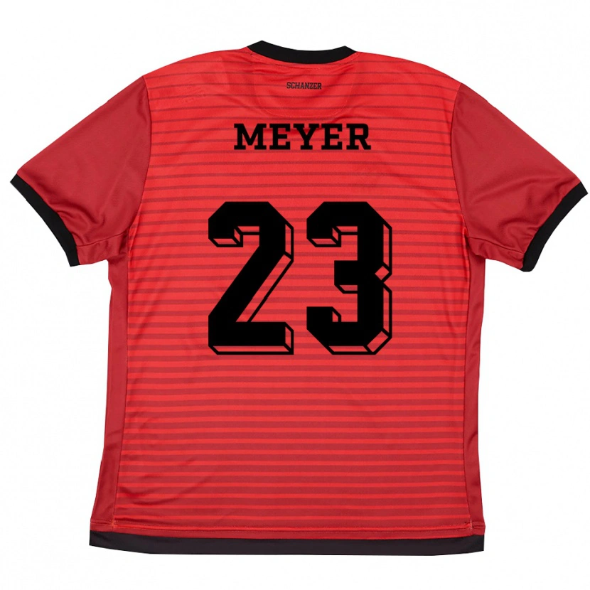 Danxen Heren Alexander Meyer #23 Rood Zwart Thuisshirt Thuistenue 2025/26 T-Shirt België